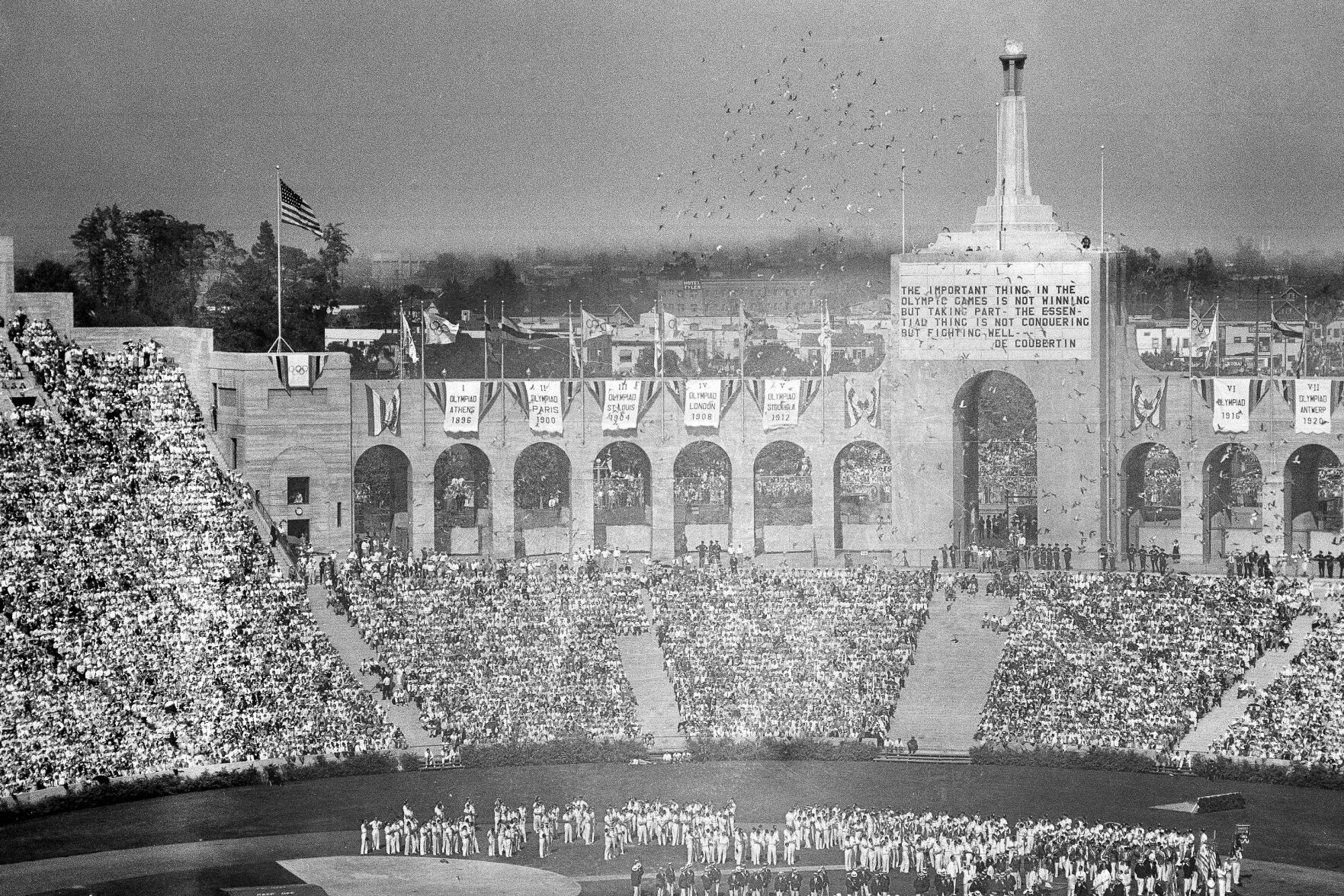 1932: The 10th modern Olympic Games open in Los Angeles